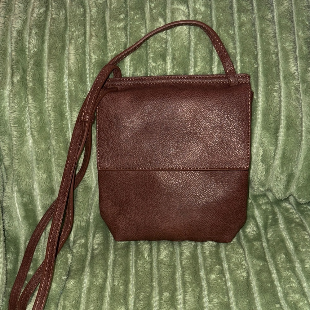 Joy Susan Brown Leather Crossbody Bag